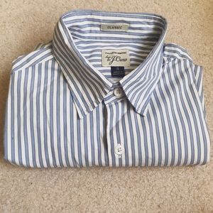 JCrew Striped Blue White Classic Shirt Size Small